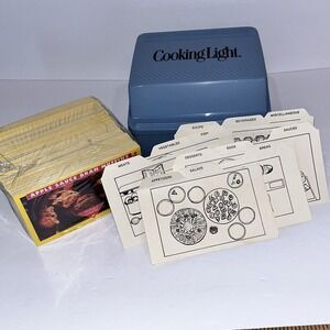 Vintage Recipe‎ Box Cooking Light w/ Recipe Cards & Dividers Home Meals Complete